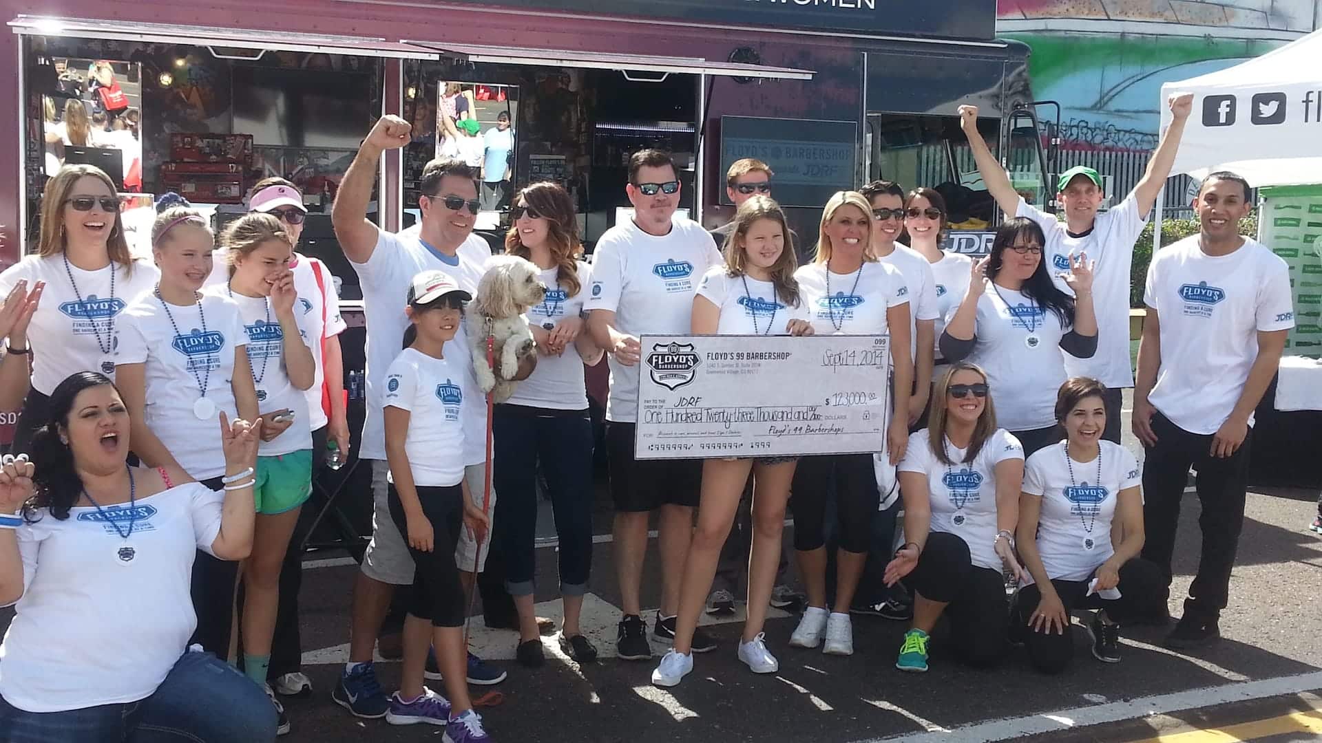 Floyd's 99 Barbershop gives back