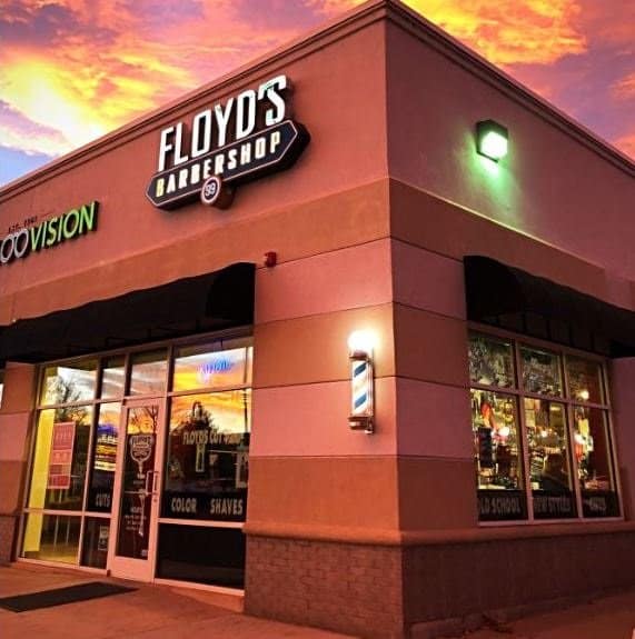 The front of the Floyd's Southwest Plaza location