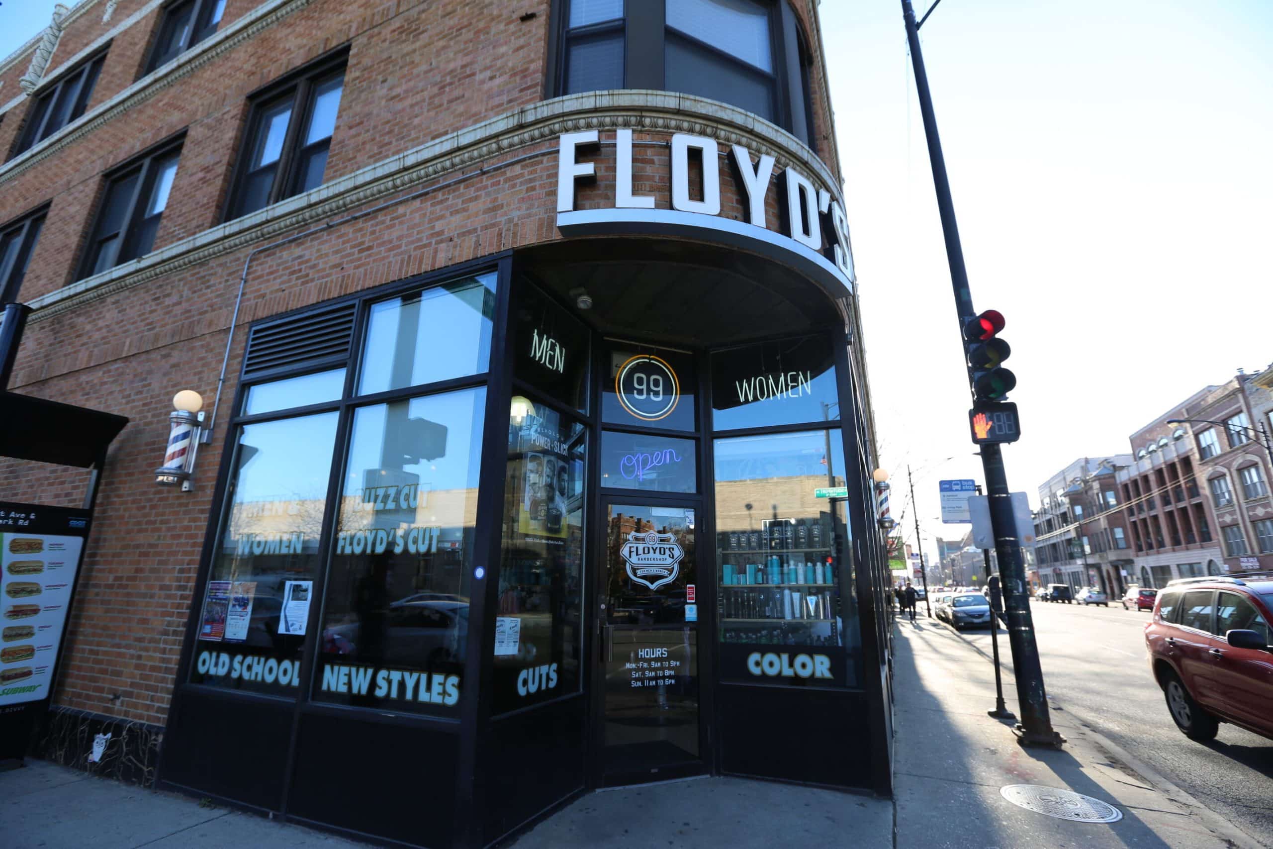 The front of the Floyd's Wrigley location