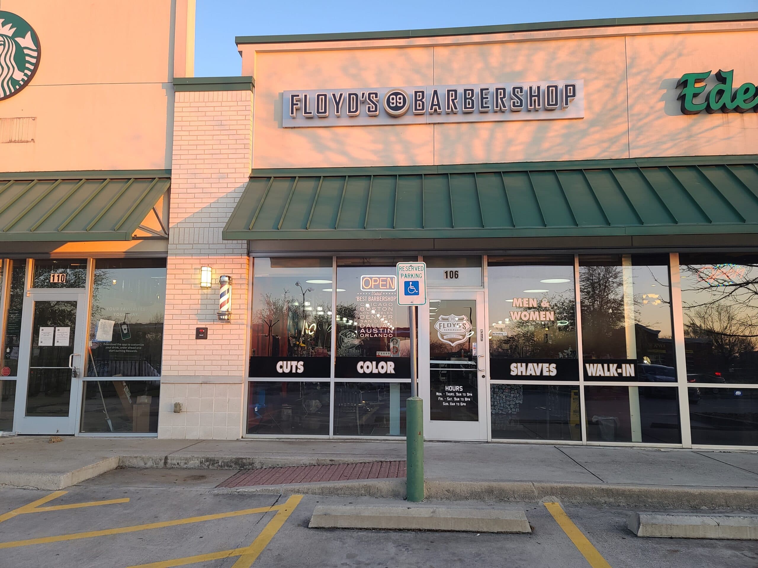 The front of the Floyd's Mansfield location