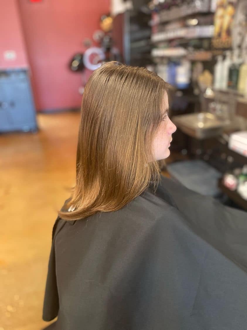 Floyd's 99 Barbershop boys haircut before