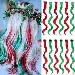 Colored hair extensions for the holidays at Floyd's Barbershop