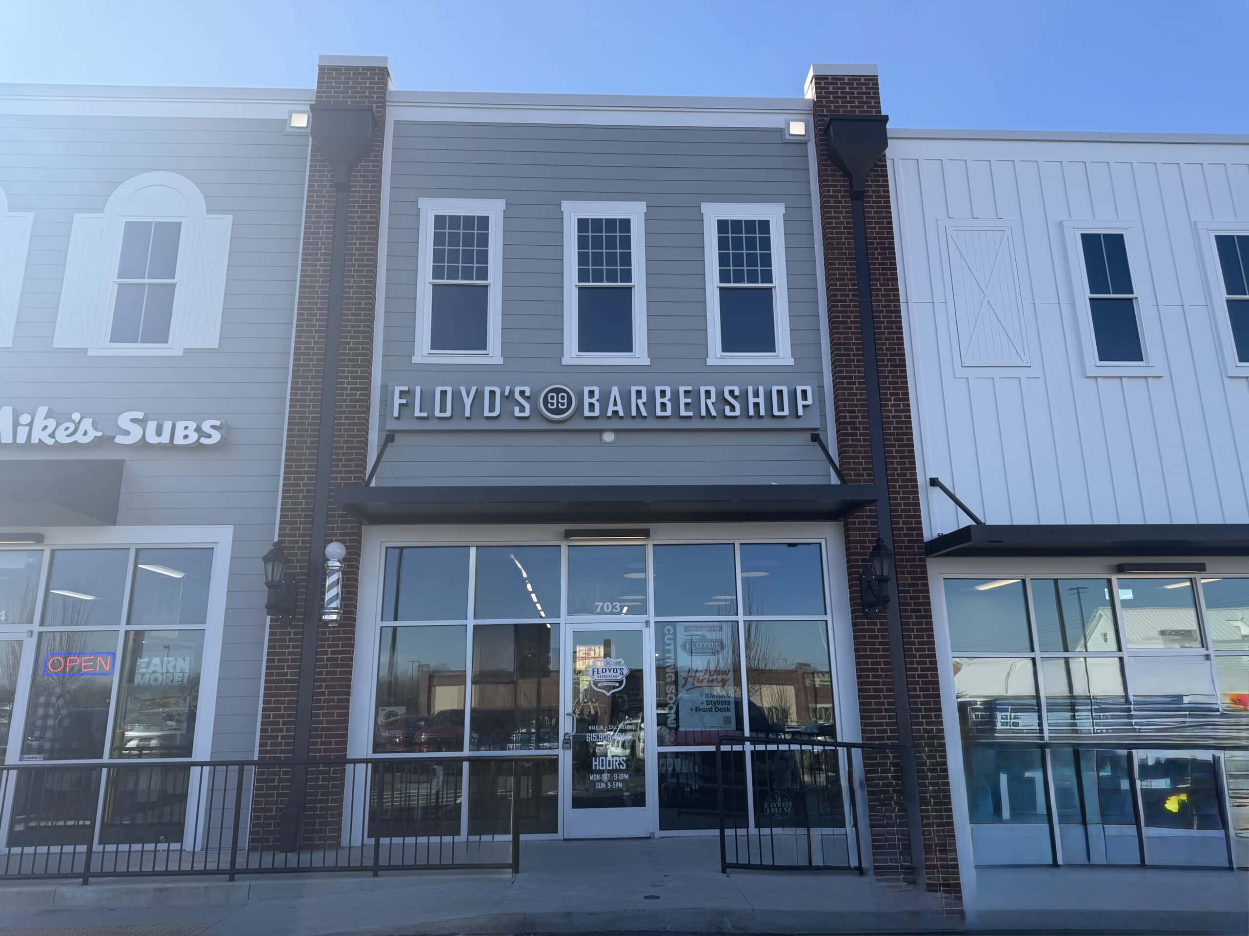 The front of the Floyd's Nolensville location