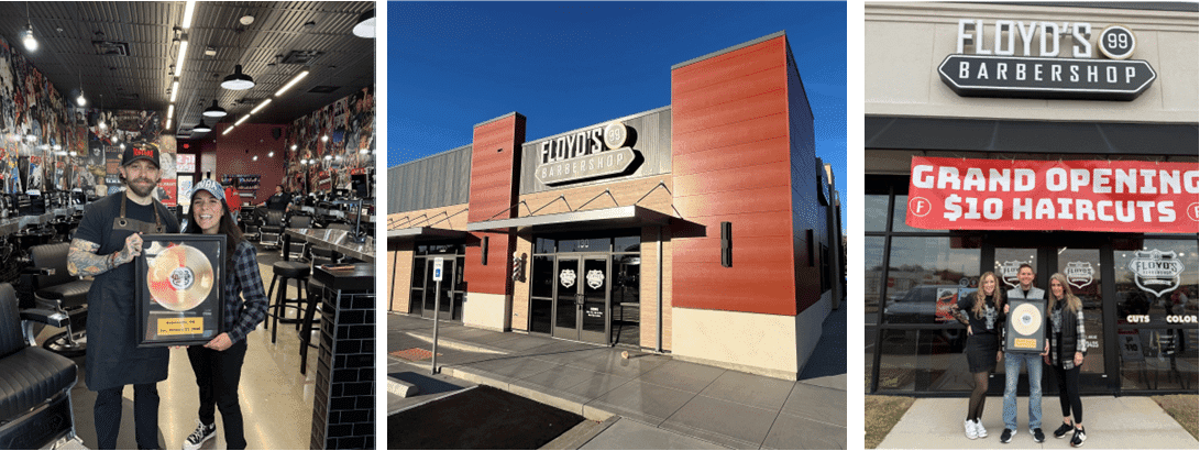 A grid of 3 Floyd's barbershops opened in the last year.
