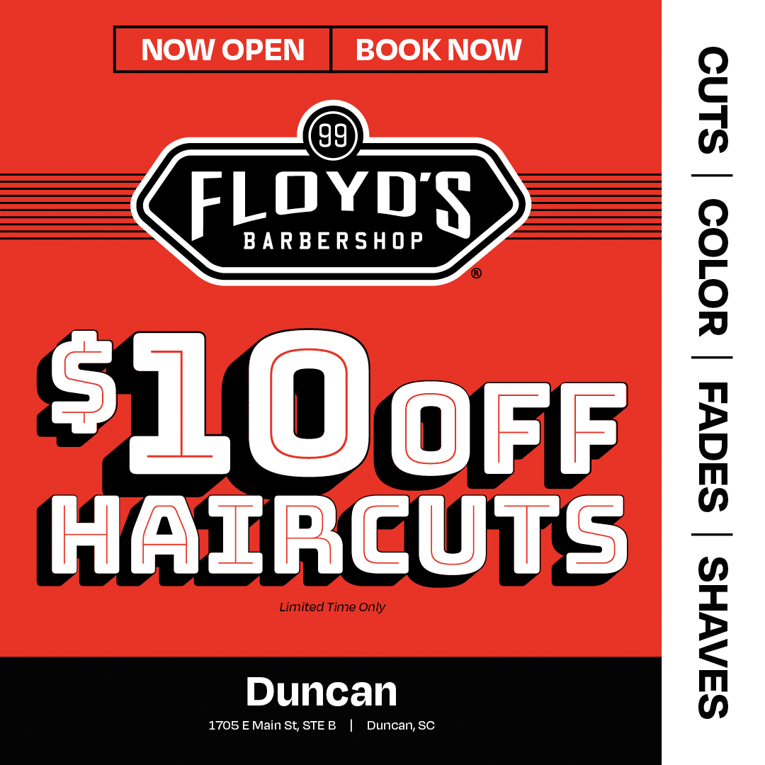 The front of the Floyd's Duncan location