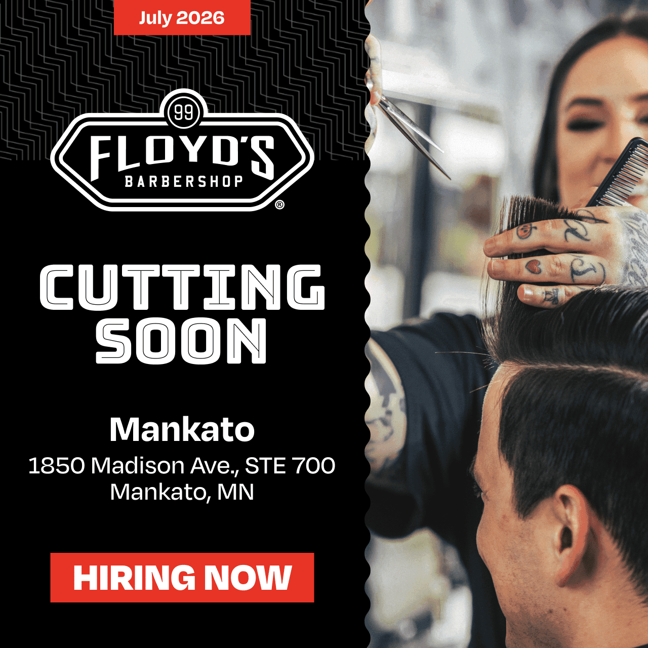 The front of the Floyd's Mankato location